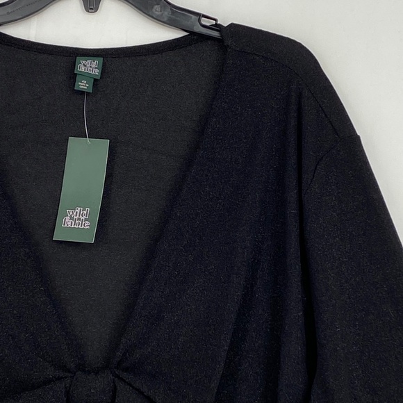 Wild Fable Juniors Size 4X Cut Out Bodycon Short Dress Black Lurex Long Sleeves - Picture 3 of 7